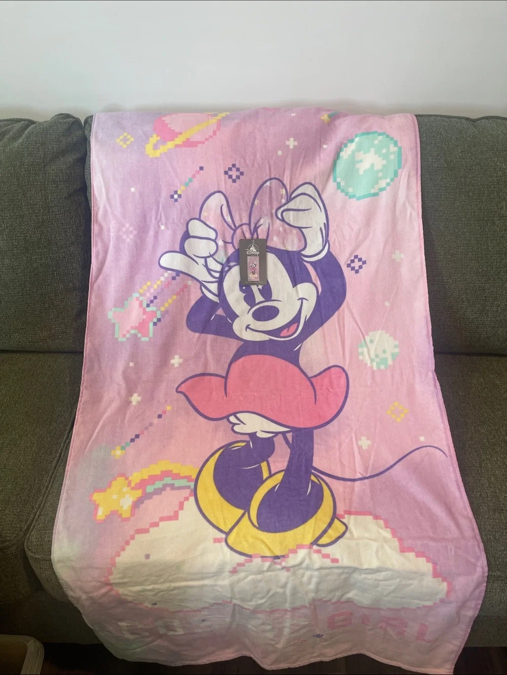 Disney Minnie Mouse Pink and Purple Kids Towel
